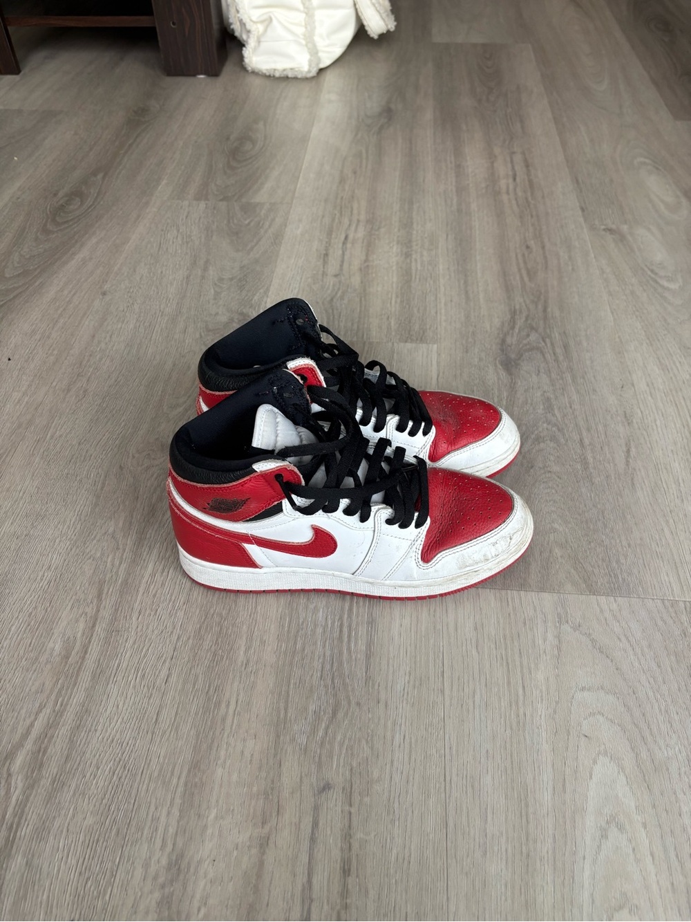 Nike Red, White & Black Mid-Top Sneakers
